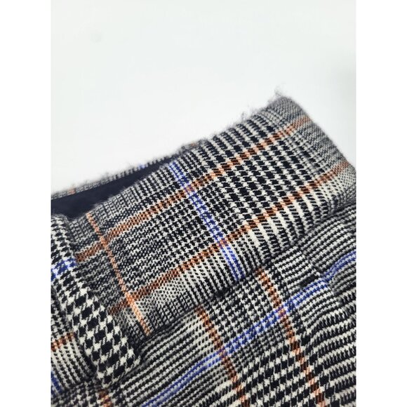 Theory Wool Blend Trousers Size 8 Autumn Plaid Straight Leg Ankle Acadamia - Picture 10 of 11